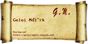 Gelei Márk névjegykártya